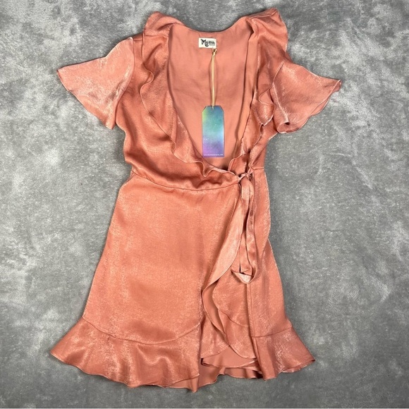 Show Me Your Mumu Dress Womens Medium Winne Satin Feminine Coquette Party Club - Picture 3 of 10